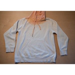 Hand Dyed Hoodie with Speckled Orange Hood - L